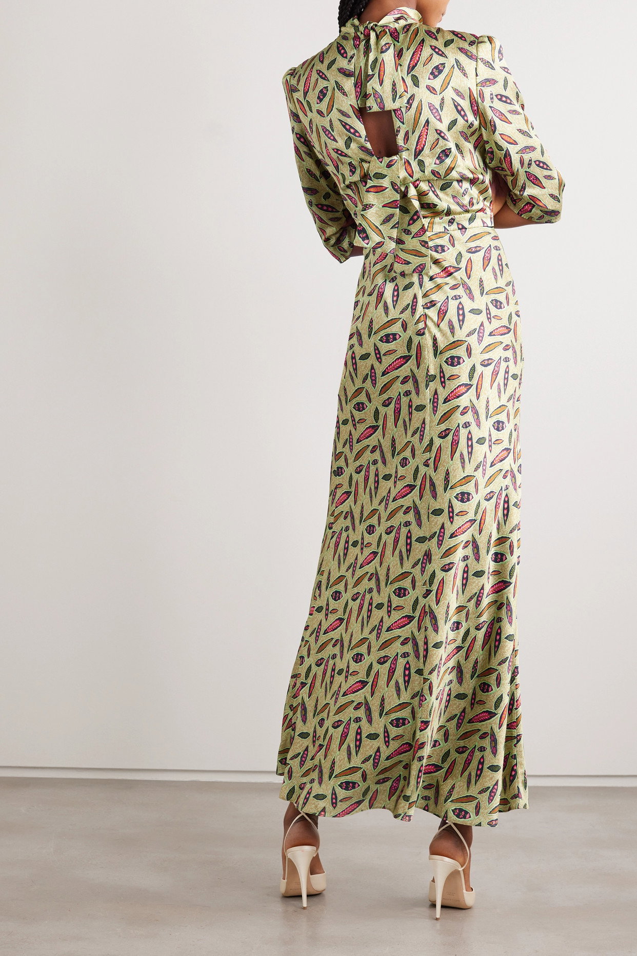 saloni adele hammered silk-satin maxi dress Saloni Adele Hammered Silk-satin Maxi Dress