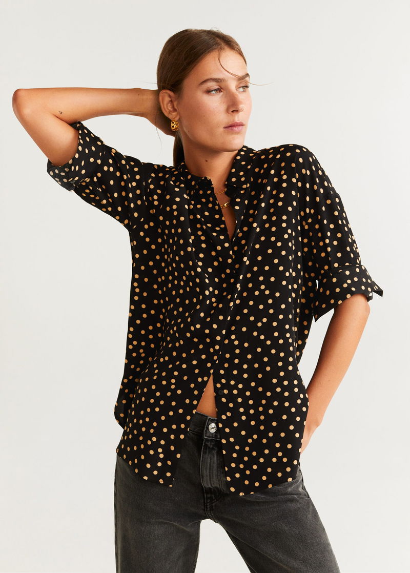 NILI LOTAN Demi ruffled polka-dot silk-georgette blouse