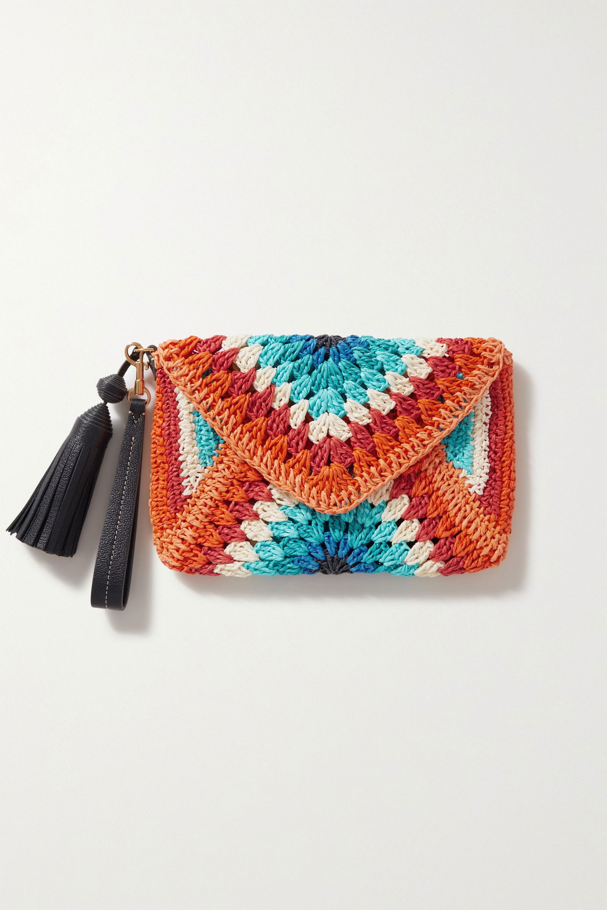 Anya Hindmarch Bow Crocheted Raffia Clutch