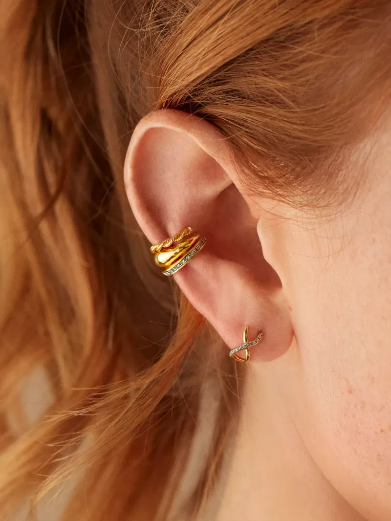 Riva Diamond Mini Huggie Earrings Riva Diamond Mini Huggie - Main Image