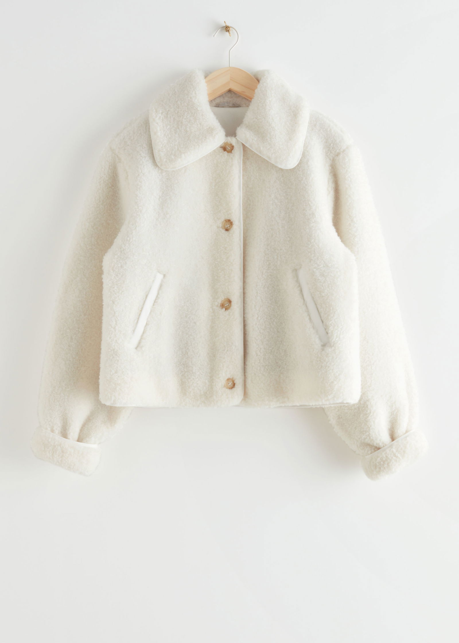 OTHER STORIES Buttoned Fuzzy Sherpa Jacket endource