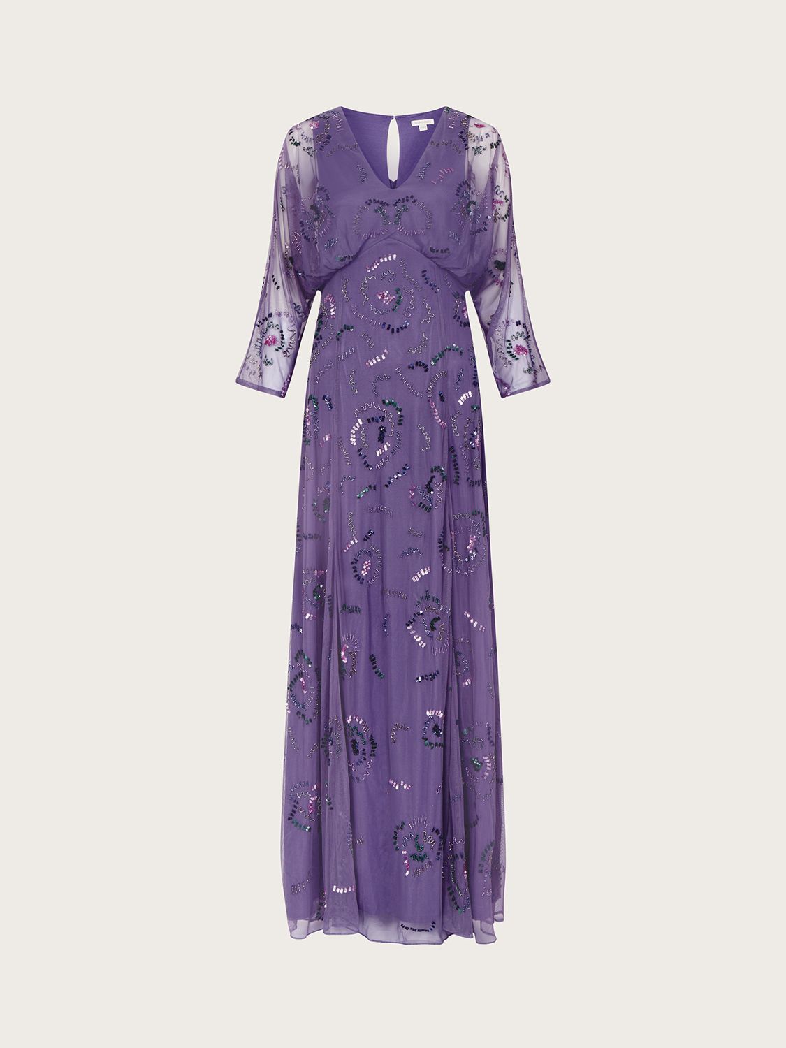 Monsoon Peggy Embellished Maxi Dress in Purple