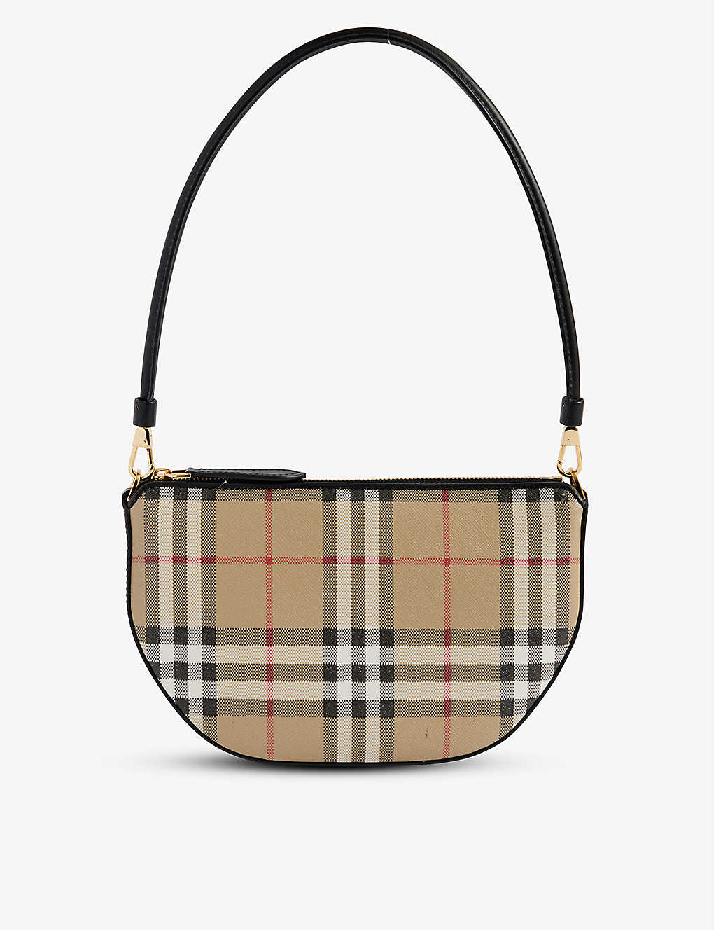 BURBERRY Vintage Check cotton-blend bouclé tweed shoulder bag