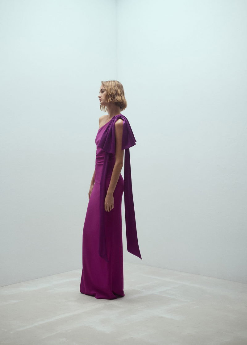 MANGO Asymmetrical Maxi-Bow Dress | endource