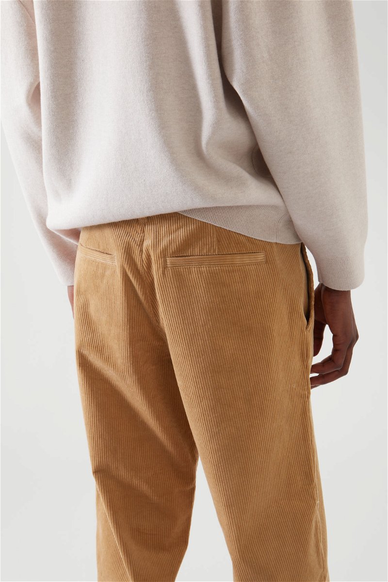 COS Relaxed-Fit Corduroy Trousers in BEIGE