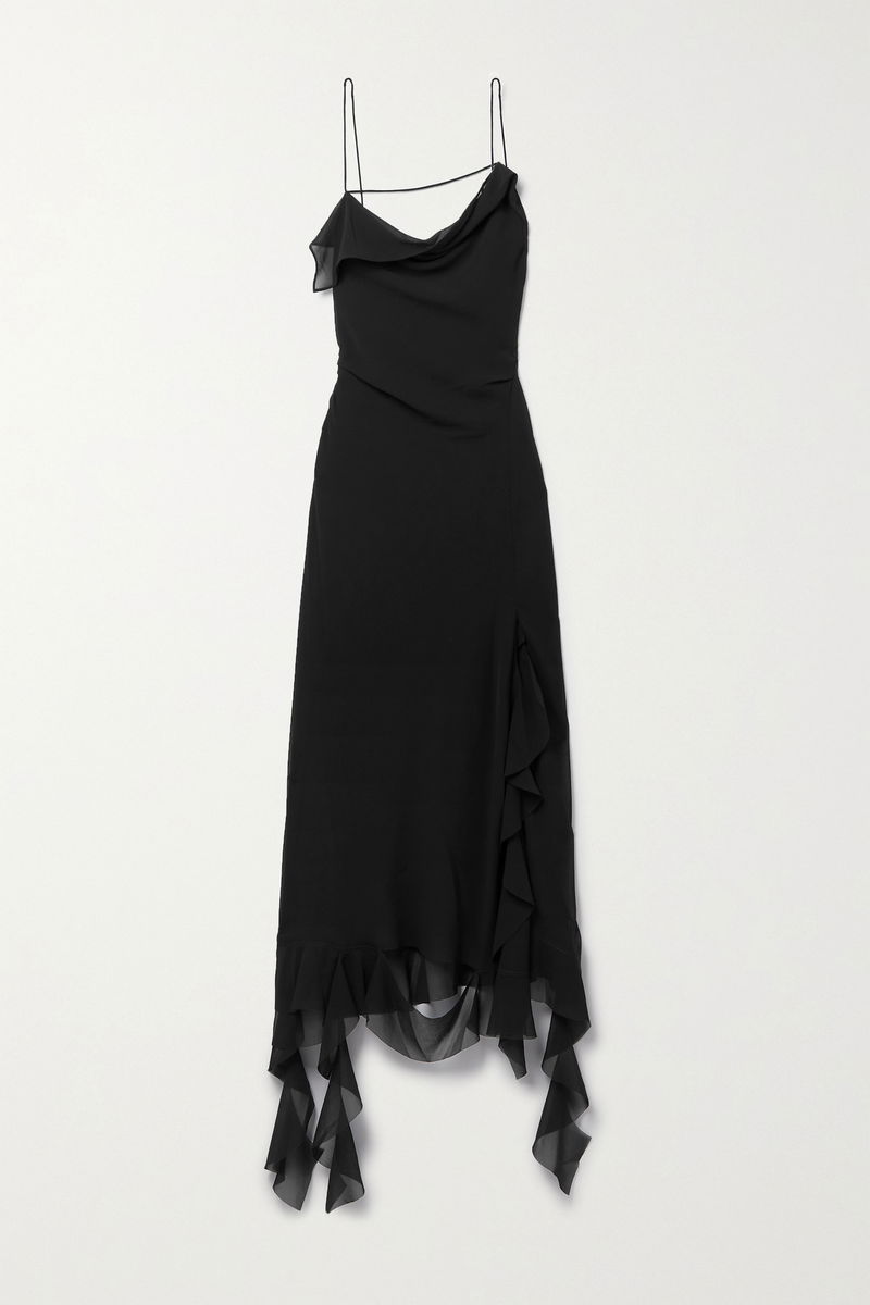 gold leather dress Black Faux Leather Spaghetti Strap Gold Chain Lace Up Double Slit Dress