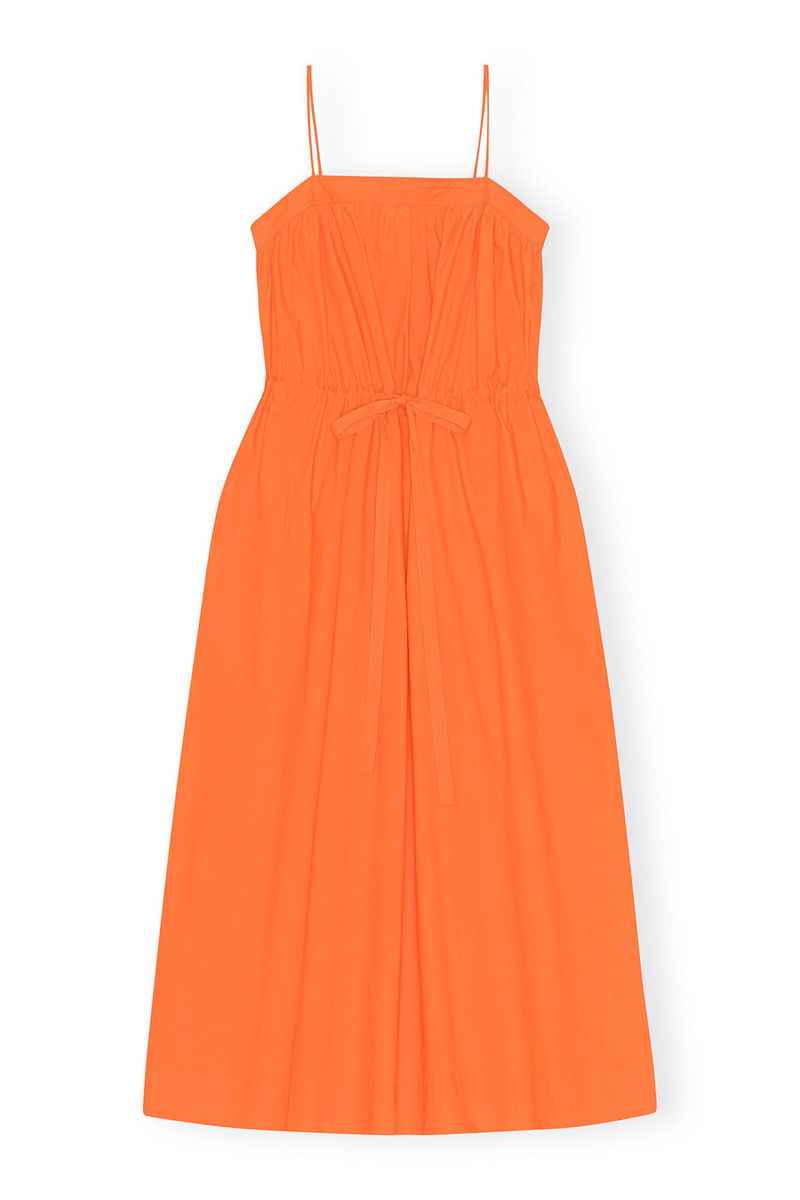ganni cotton poplin maxi dress Shirred Cotton-poplin Maxi Dress