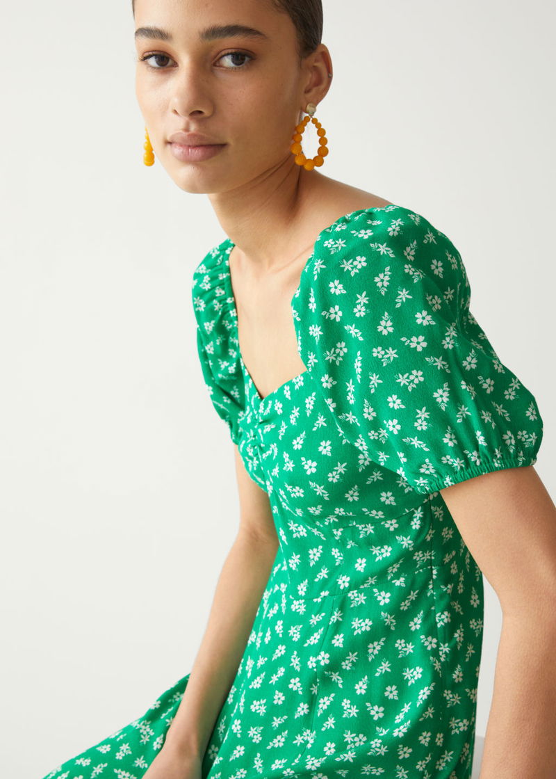 & OTHER STORIES Flowy Puff Sleeve Midi Dress | endource