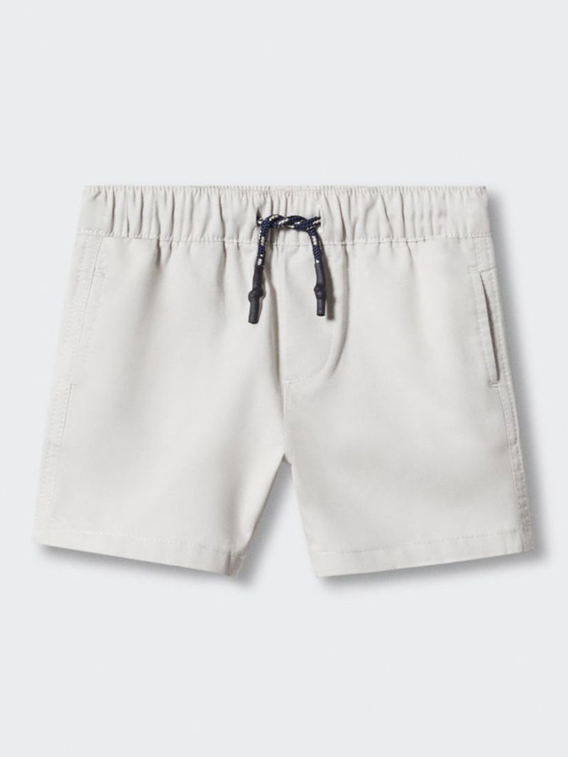 Mango Mens Cotton Shorts With Elastic Waist And Drawstring MANGO