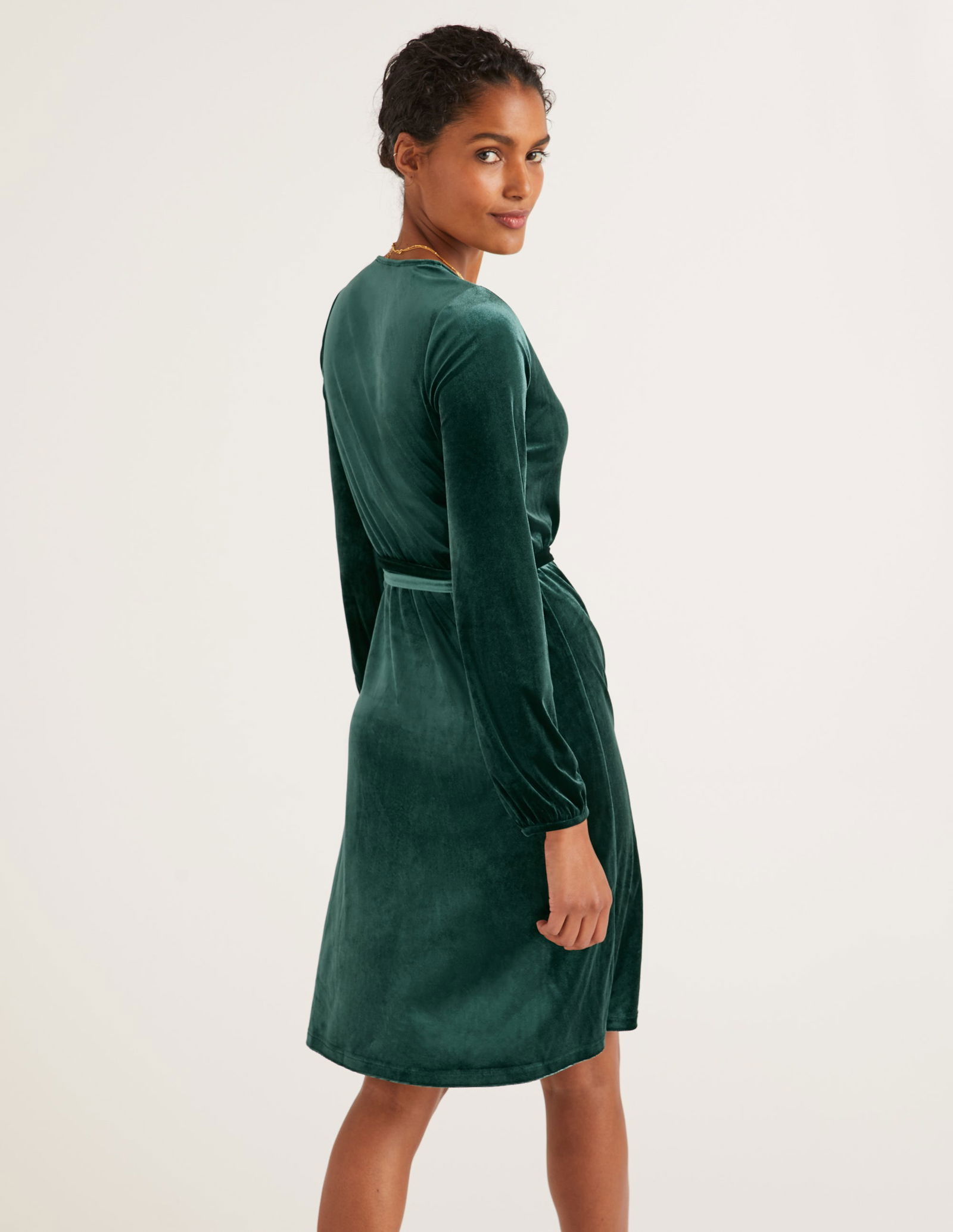green emerald velvet dress Boden Polka Dot Wrap Front Cotton Dress in Highland Green, Painted Dot at Nordstrom, Size 6 main image 0