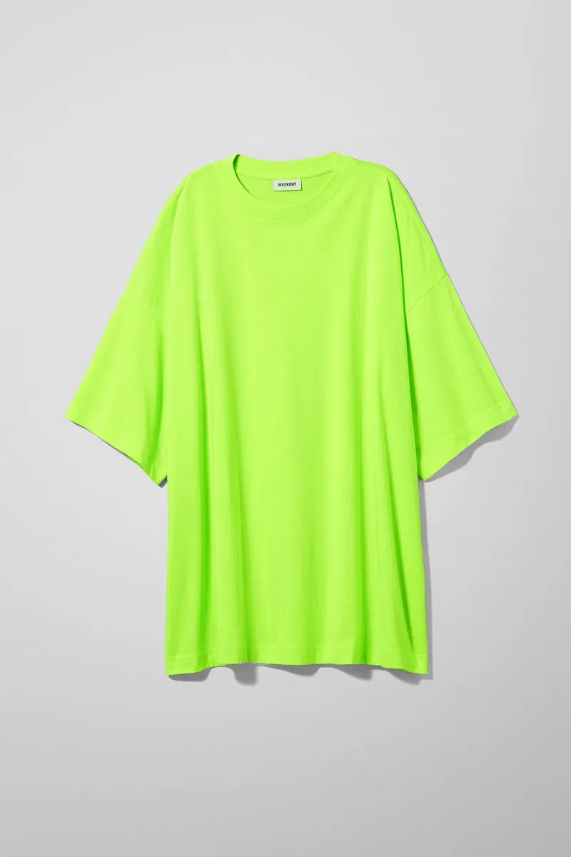 green emerald velvet dress Neon Green Oversized Pocket Front Midi T-Shirt Dress