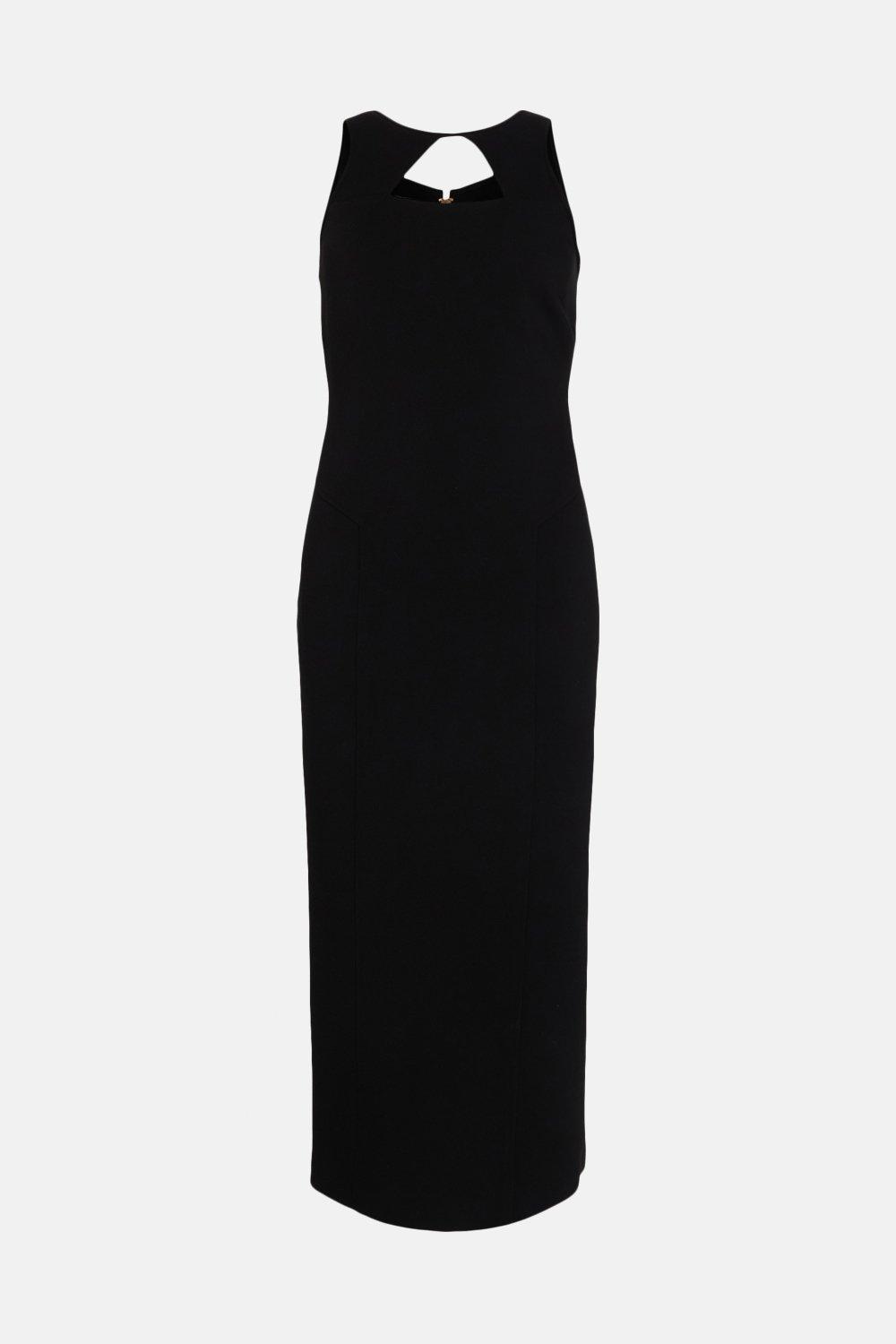 KAREN MILLEN Compact Stretch Viscose Cut Out Pencil Dress | Endource