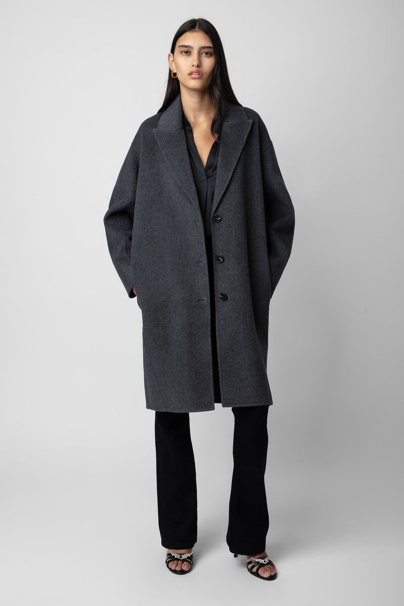 ZADIG & VOLTAIRE Mady Long Coat in Anthracite | endource
