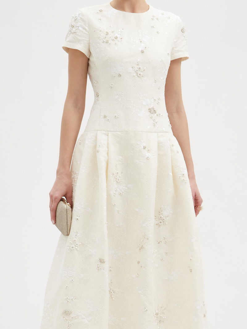 ERDEM Alphonse Crystal-Embellished Chantilly-Lace Dress | endource