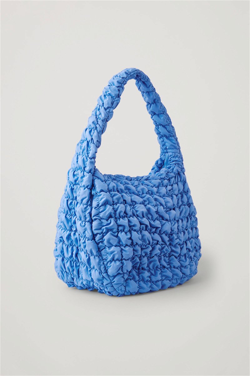 COS Quilted Oversized Shoulder Bag Blue 0916460015 / 100% Authentic
