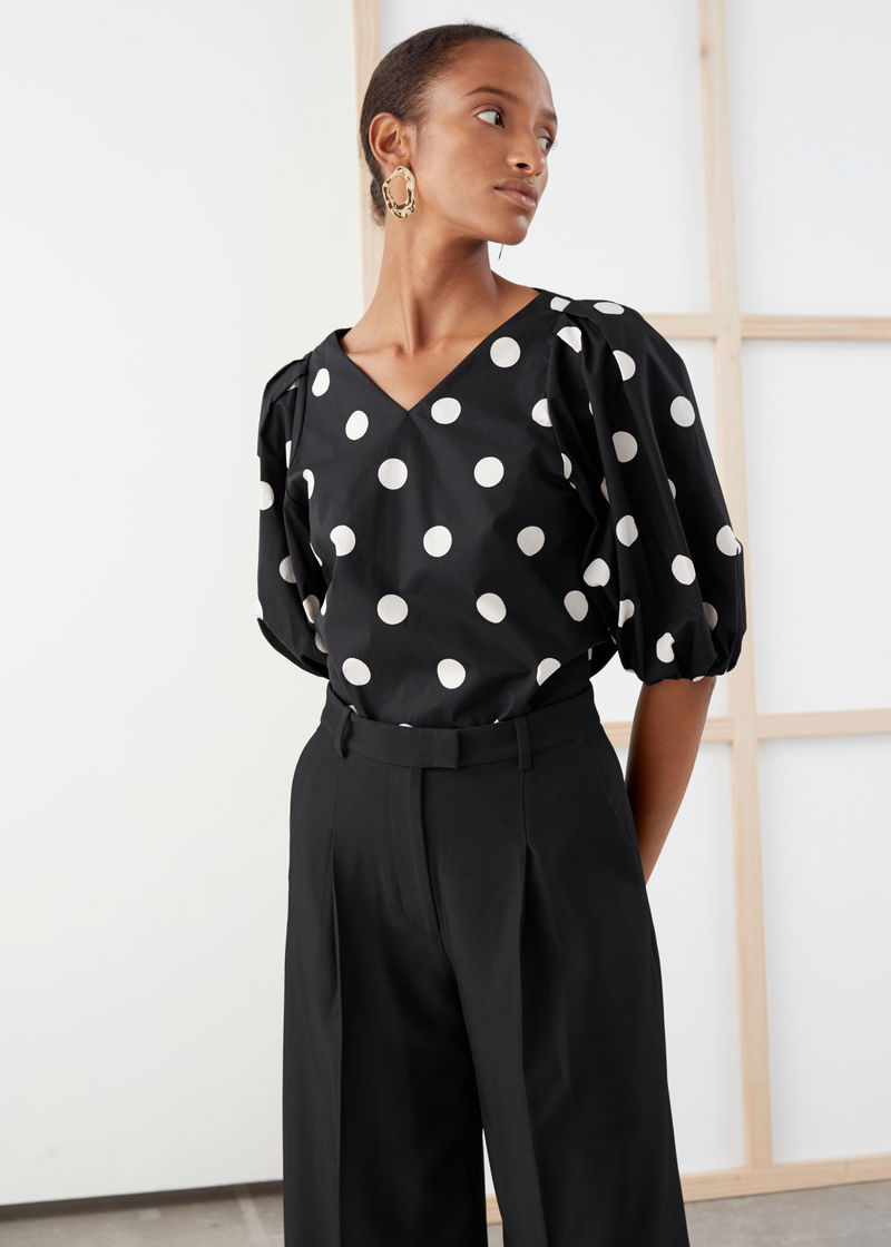 NILI LOTAN Demi ruffled polka-dot silk-georgette blouse