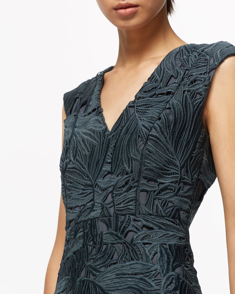 chinese dress ladies Crinkle Lace Trim Dress