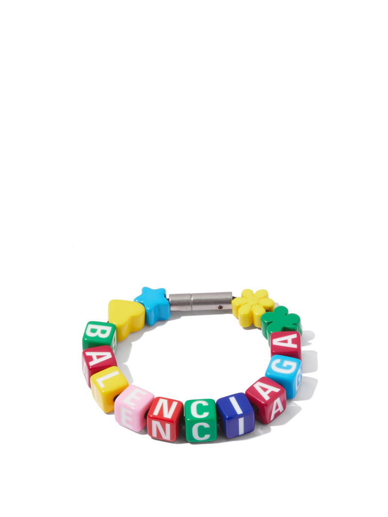 BALENCIAGA Toy Logo Beaded Bracelet in Multicoloured | endource 
