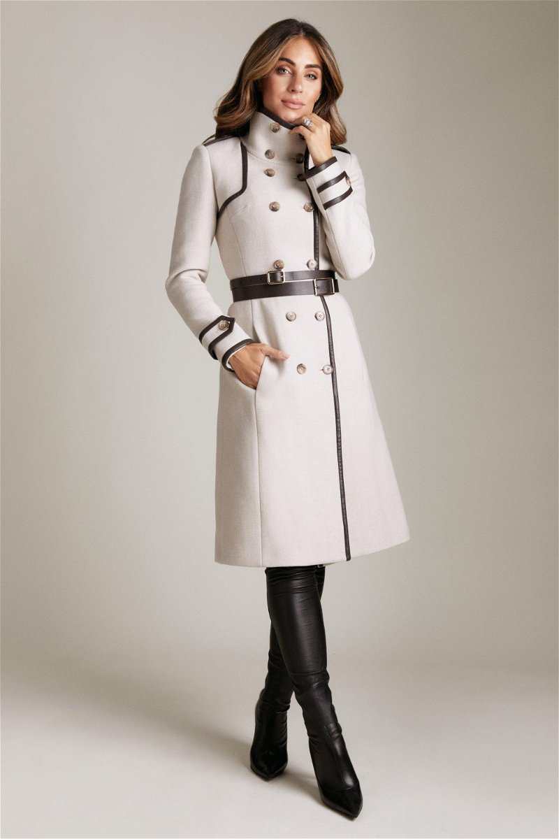 Lydia Millen Italian Wool Blend Military Coat | Karen Millen