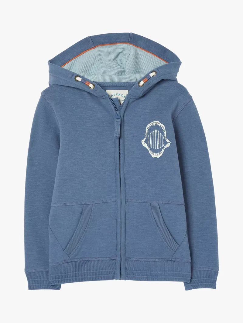 FATFACE Kids' Megalodon Zip Through Hoodie endource