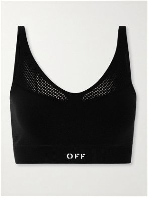 Active stretch recycled-jersey sports bra
