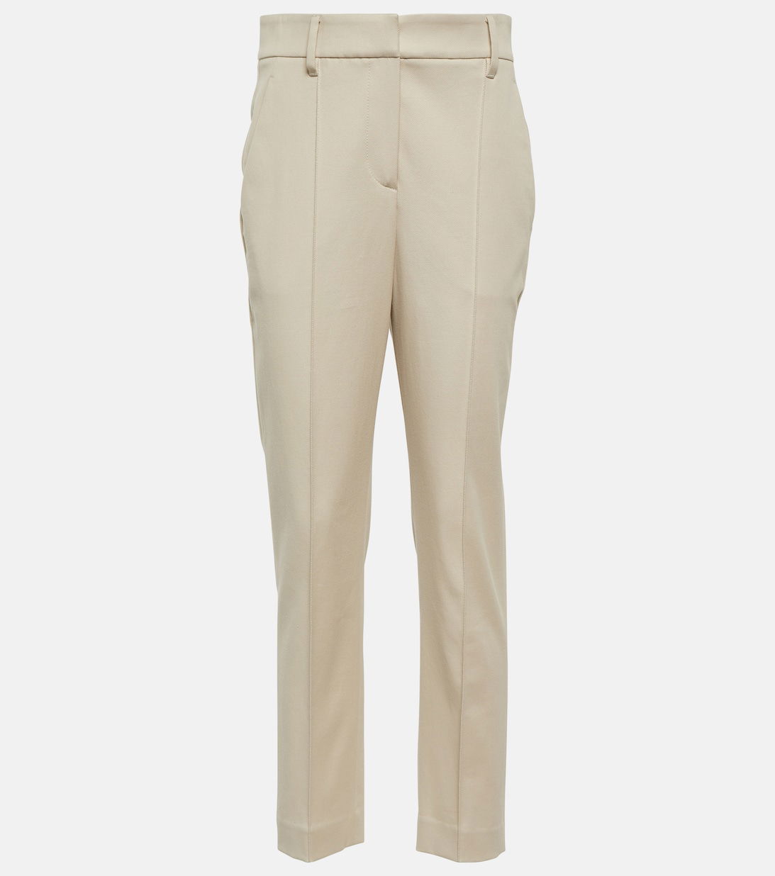 Polished Cotton Side Zip Slim Pant