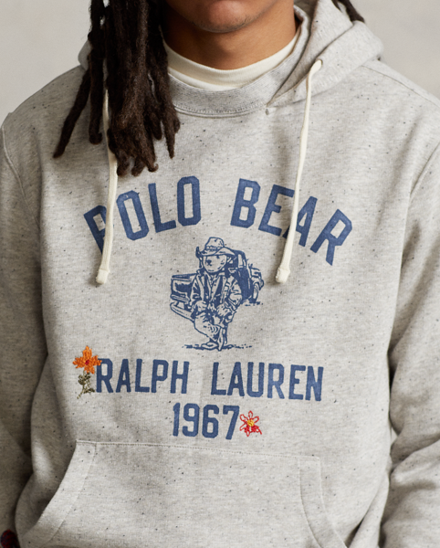 POLO RALPH LAUREN Polo Bear Fleece Hoodie in Grey