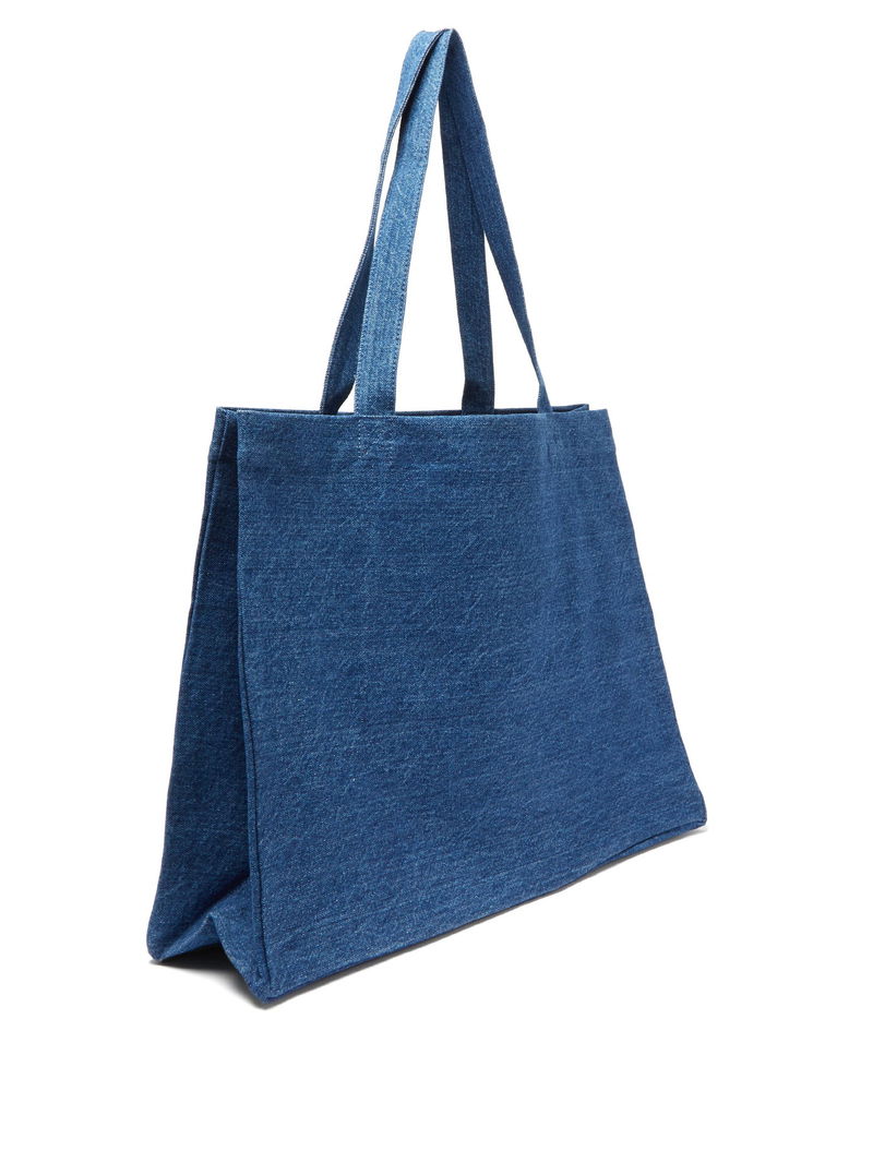 A.P.C logo-print Denim Tote Bag - Blue