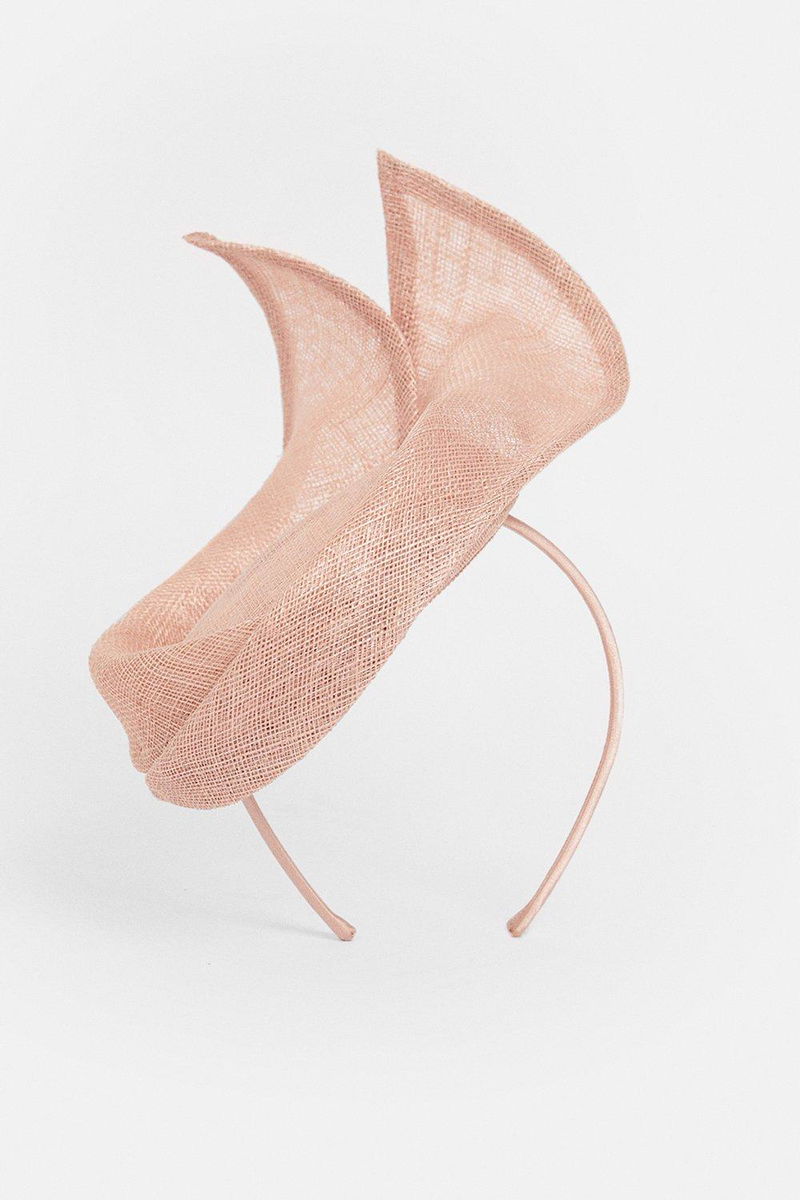 KAREN MILLEN Leaf Detail Pillbox Fascinator in Blush Endource