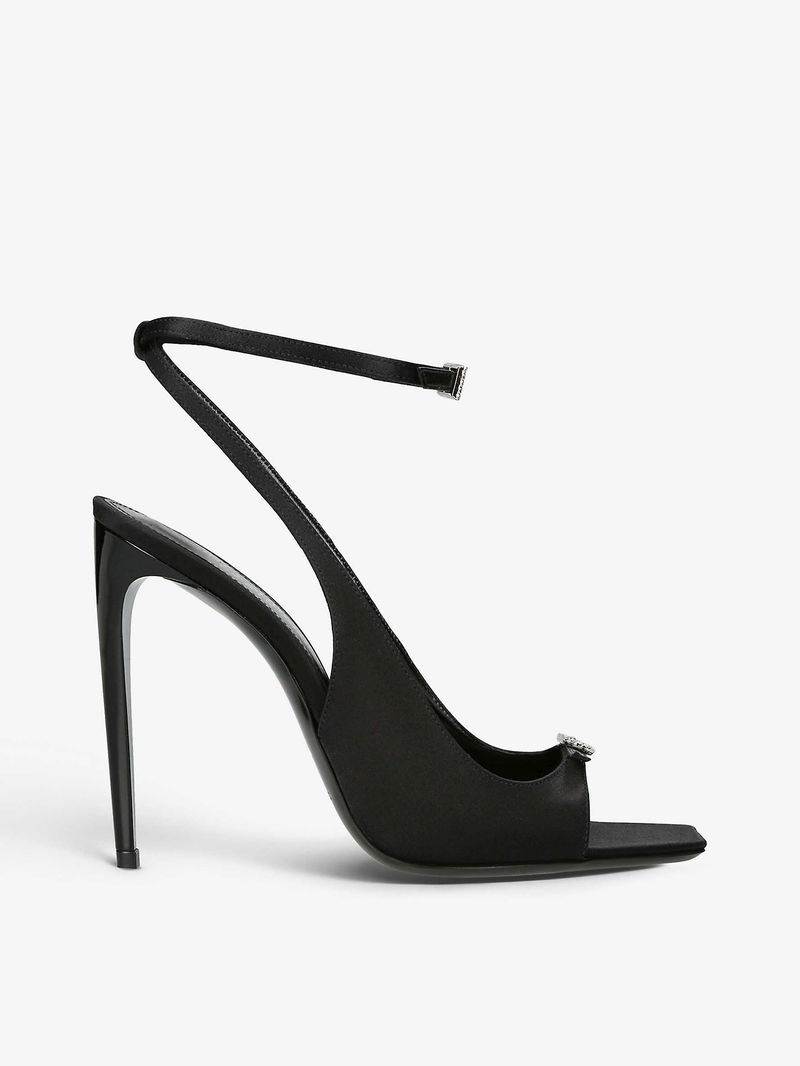 Saint Laurent Women's Emilie Satin Sandals Black main image 1