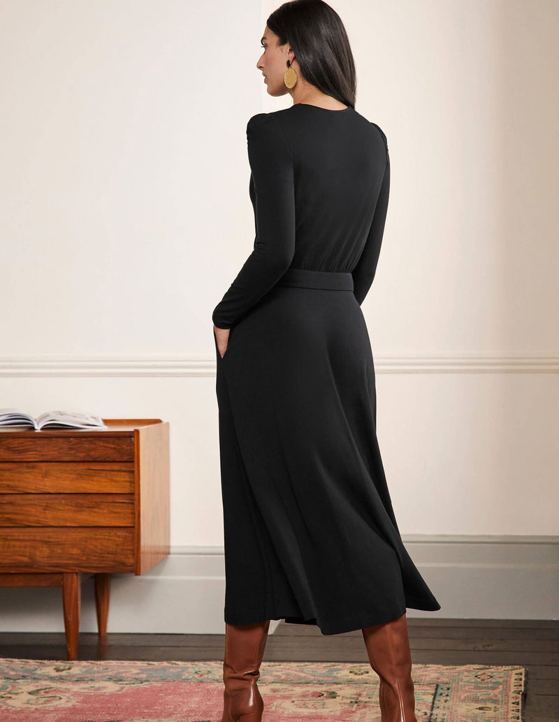 BODEN Puff Sleeve Jersey Midi Dress | endource