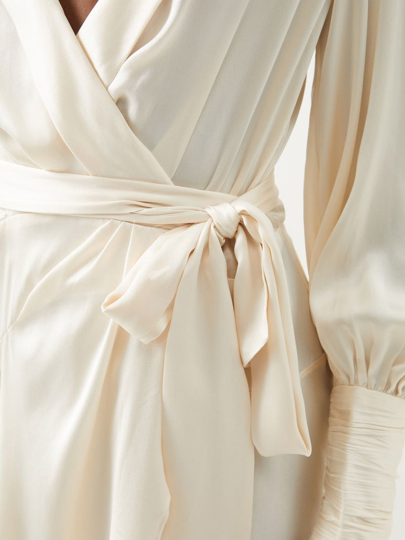 zimmermann silk wrap dress white ZIMMERMANN Wrap-Front Silk Mini Dress