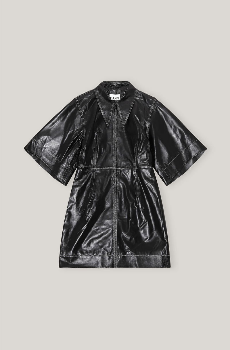 GANNI Leather Zip Mini Dress | endource GANNI Leather Zip Mini Dress | endource