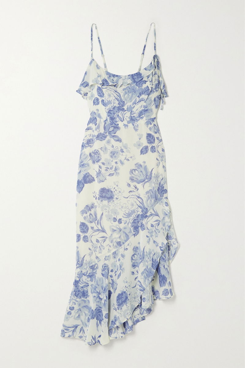 reformation asymmetrical dress Reformation Rosalynn Asymmetrical Fitted Midi Dress
