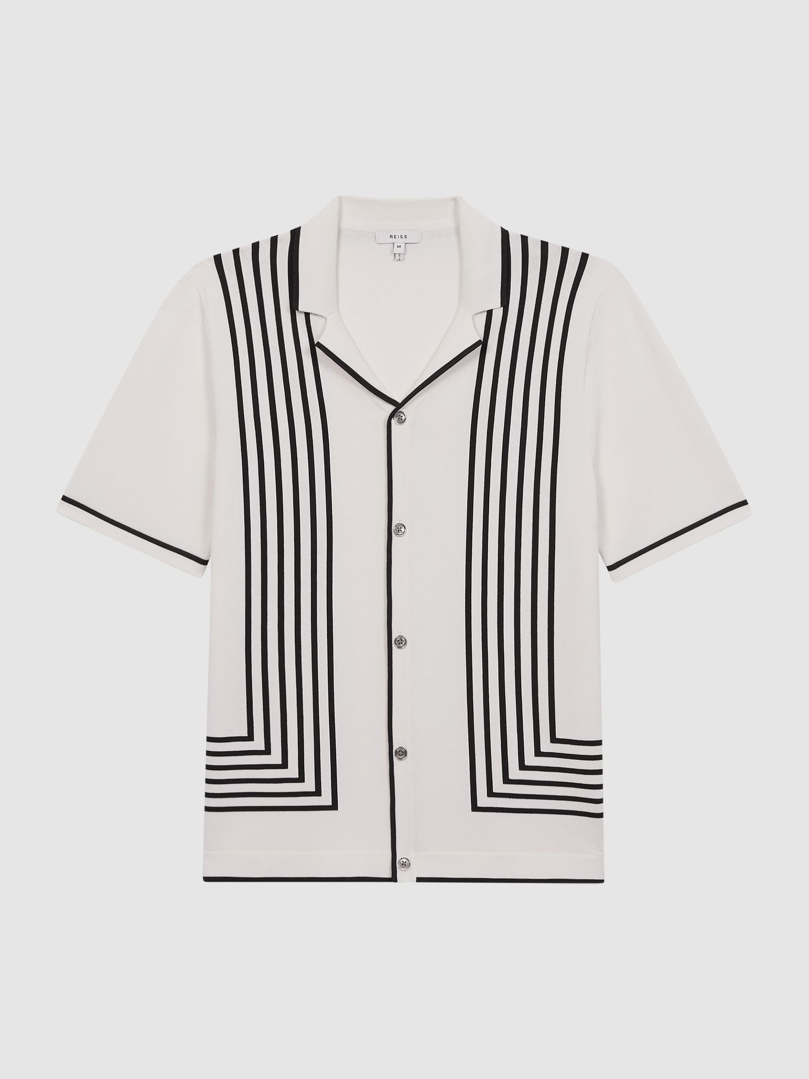 REISS Purdy Striped Polo Shirt in Black | Endource