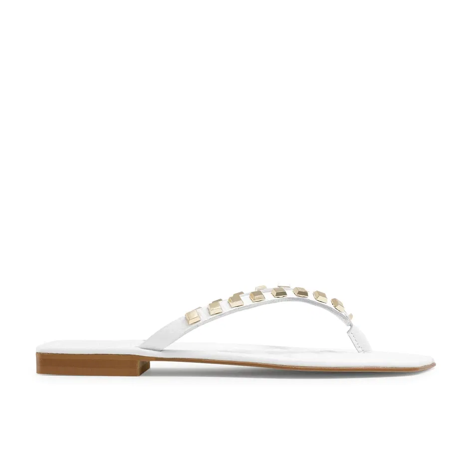 RUSSELL & BROMLEY Cairo Stud Toe Post Sandal In Grained Leather | Endource