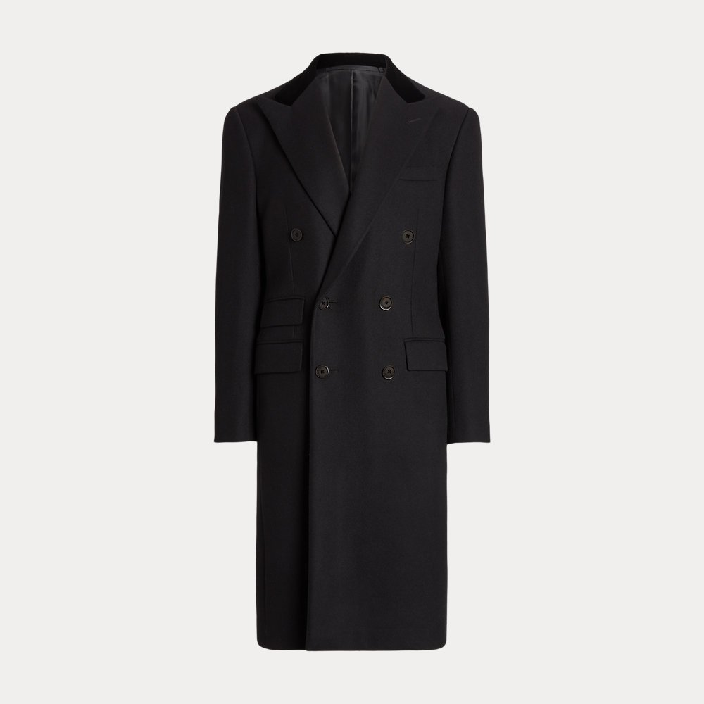 RALPH LAUREN PURPLE LABEL Kent Handmade Wool-Cashmere Topcoat in Black ...