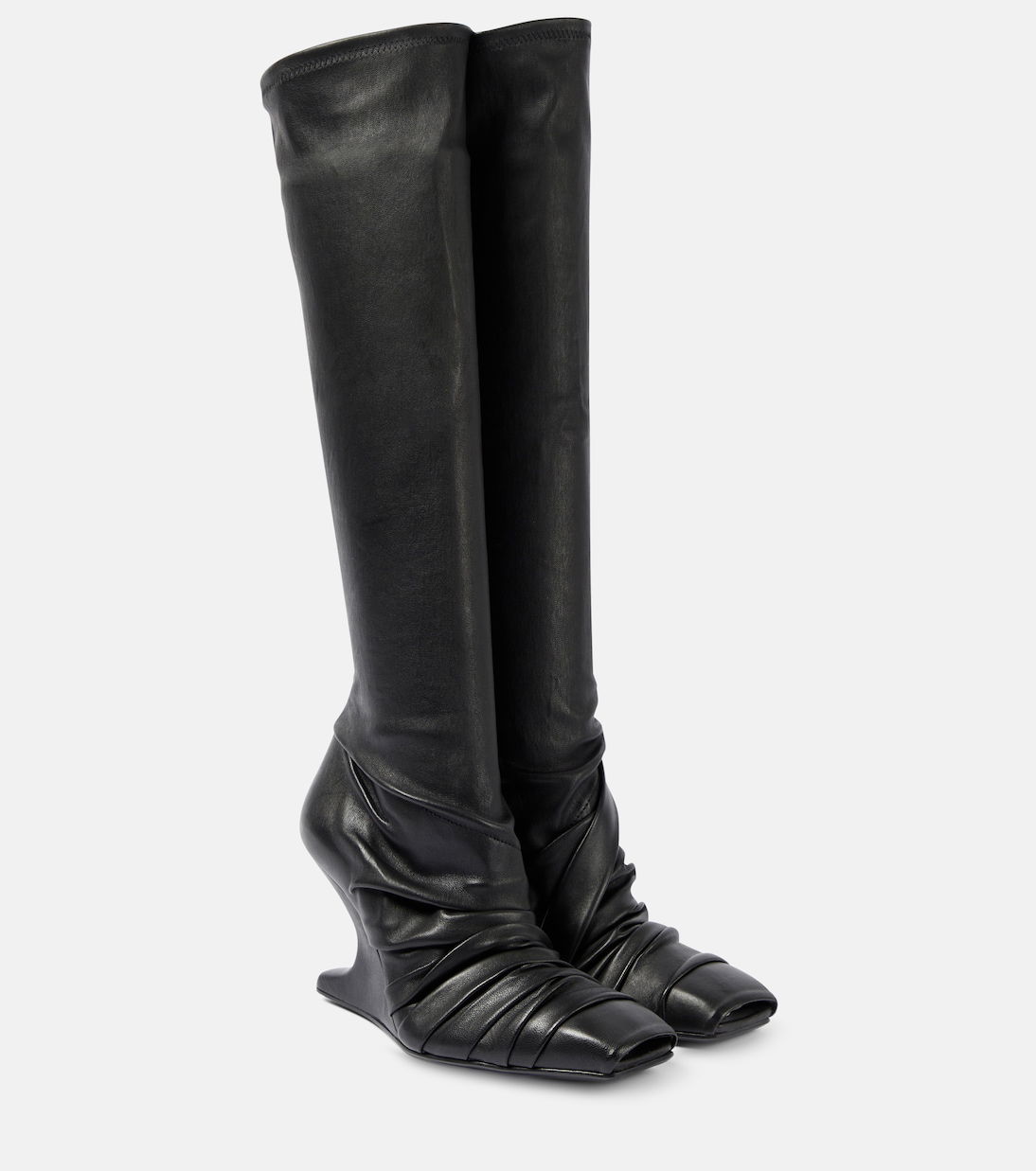 RICK OWENS Leather Boots in Black | Endource