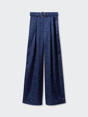 ZIMMERMANN Tuck belted polka-dot gauze wide-leg pants