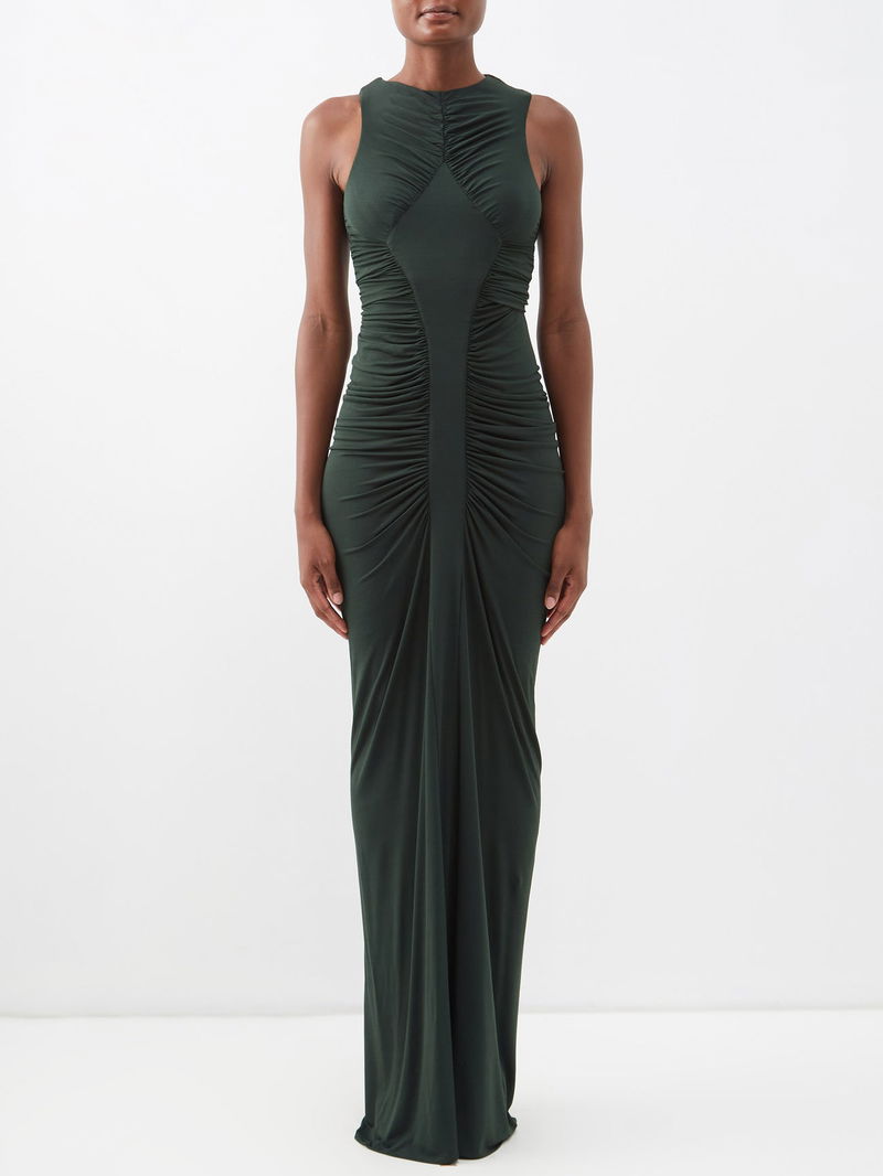 saint laurent jersey maxi dress Ruched-Jersey Nuts
