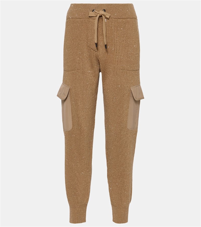 Ribbed-Knit Cashmere And Wool Sweatpants