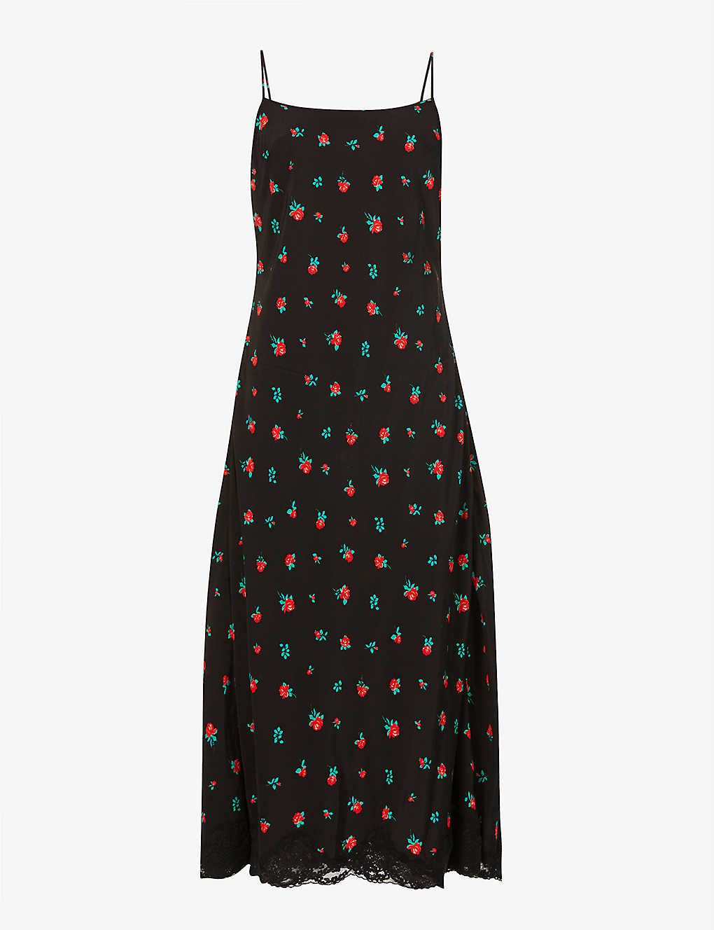 RIXO Happi Fallen Rose Floral-Print Woven Midi Dress endource