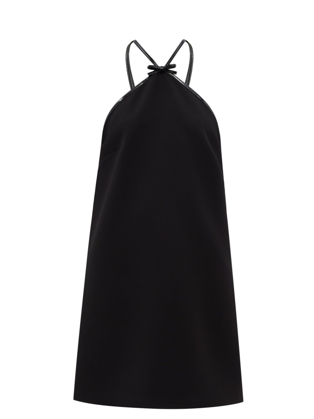 Miu Miu Halterneck Mini Bow Dress In Black