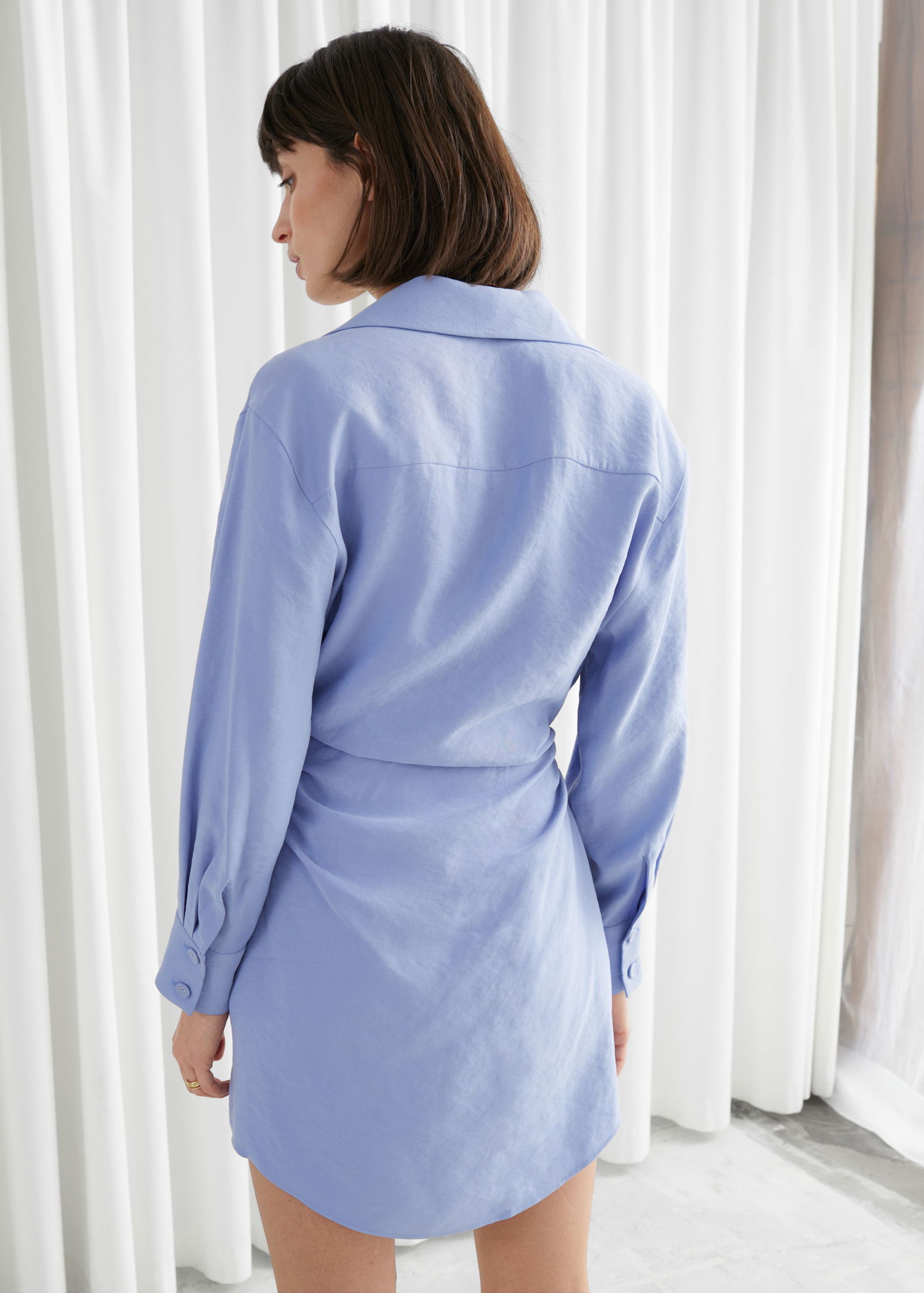 & OTHER STORIES Asymmetric Mini Shirt Dress | endource