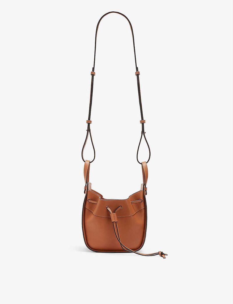 Loewe Womens Tan Hammock Brand-debossed Leather Shoulder bag - ShopStyle