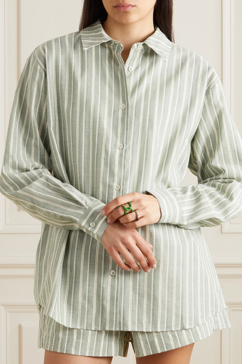 HOLZWEILER Blaou Striped Shirt in Green