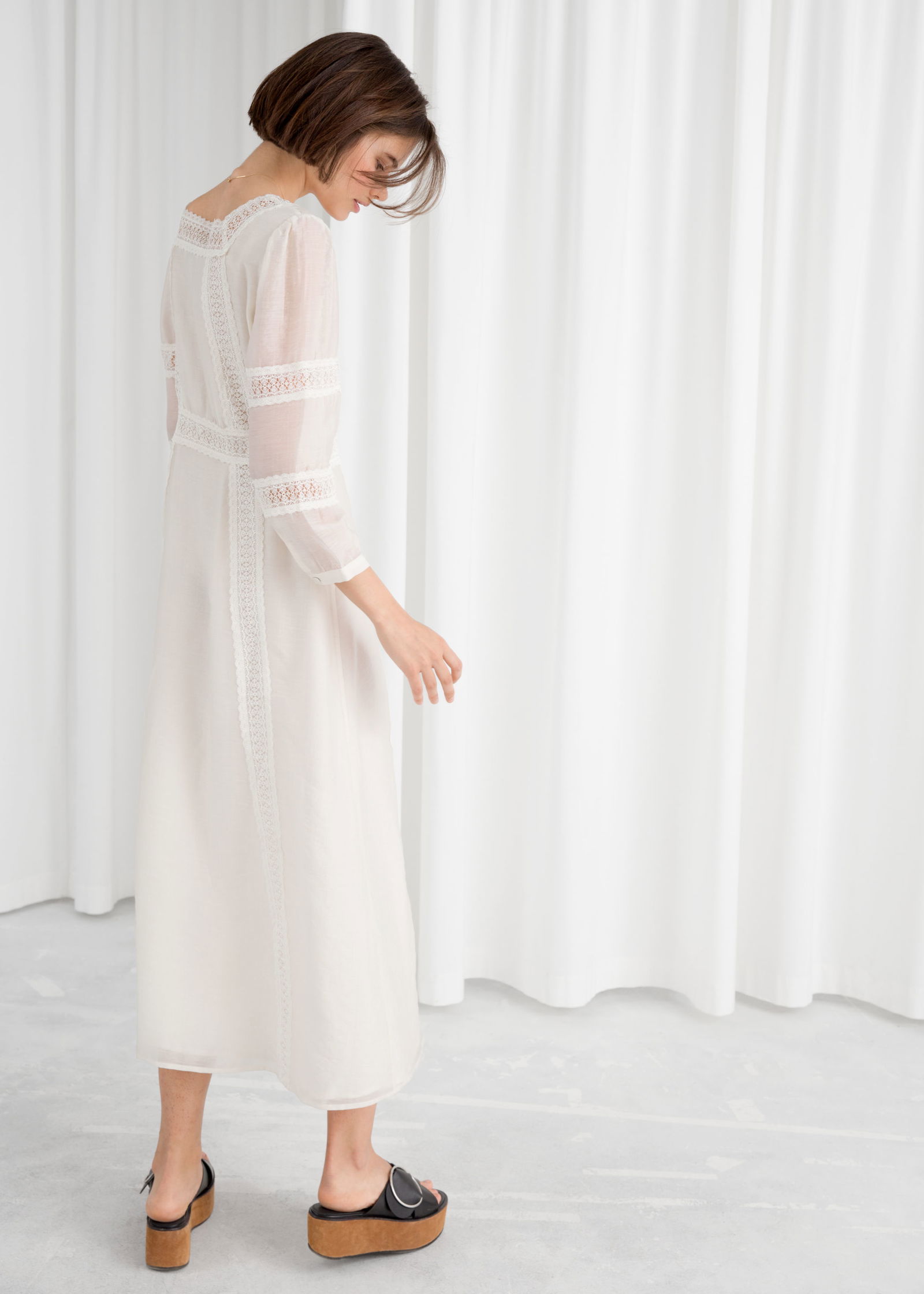 & OTHER STORIES Lace Midi Dress | endource