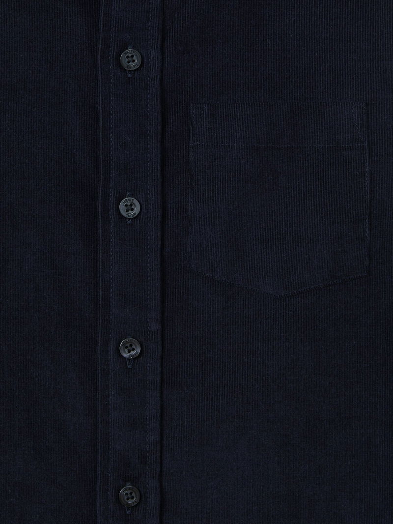 REISS Albion Corduroy Cutaway Collar Shirt in Navy | Endource