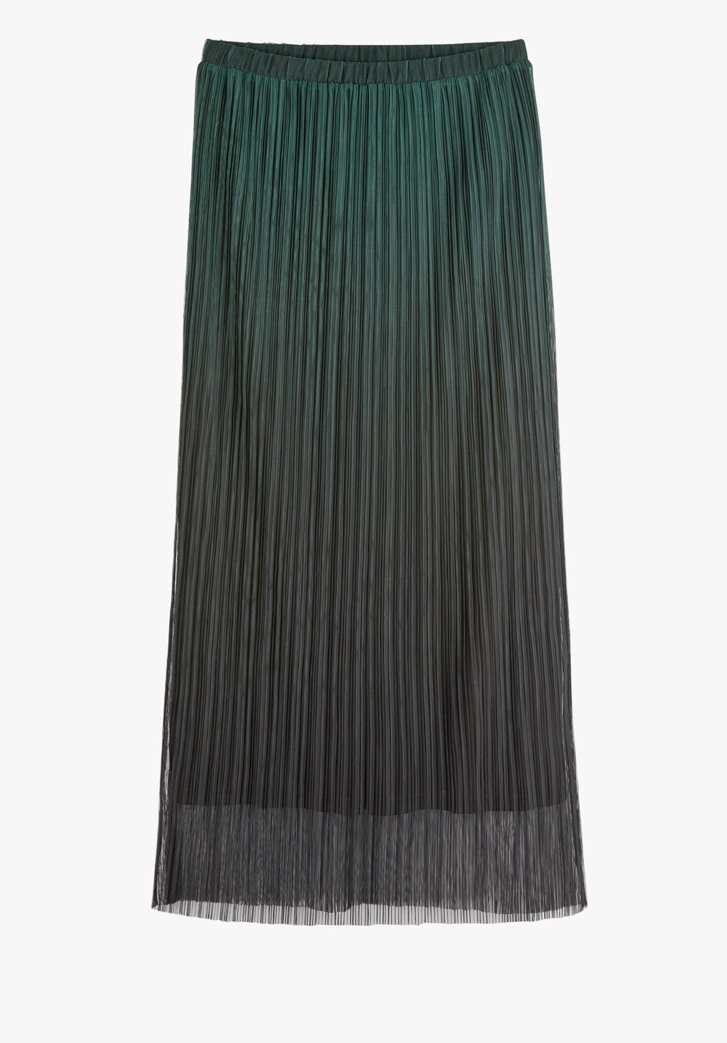 HUSH Ombre Mesh Midi Skirt in Khaki/Black | endource