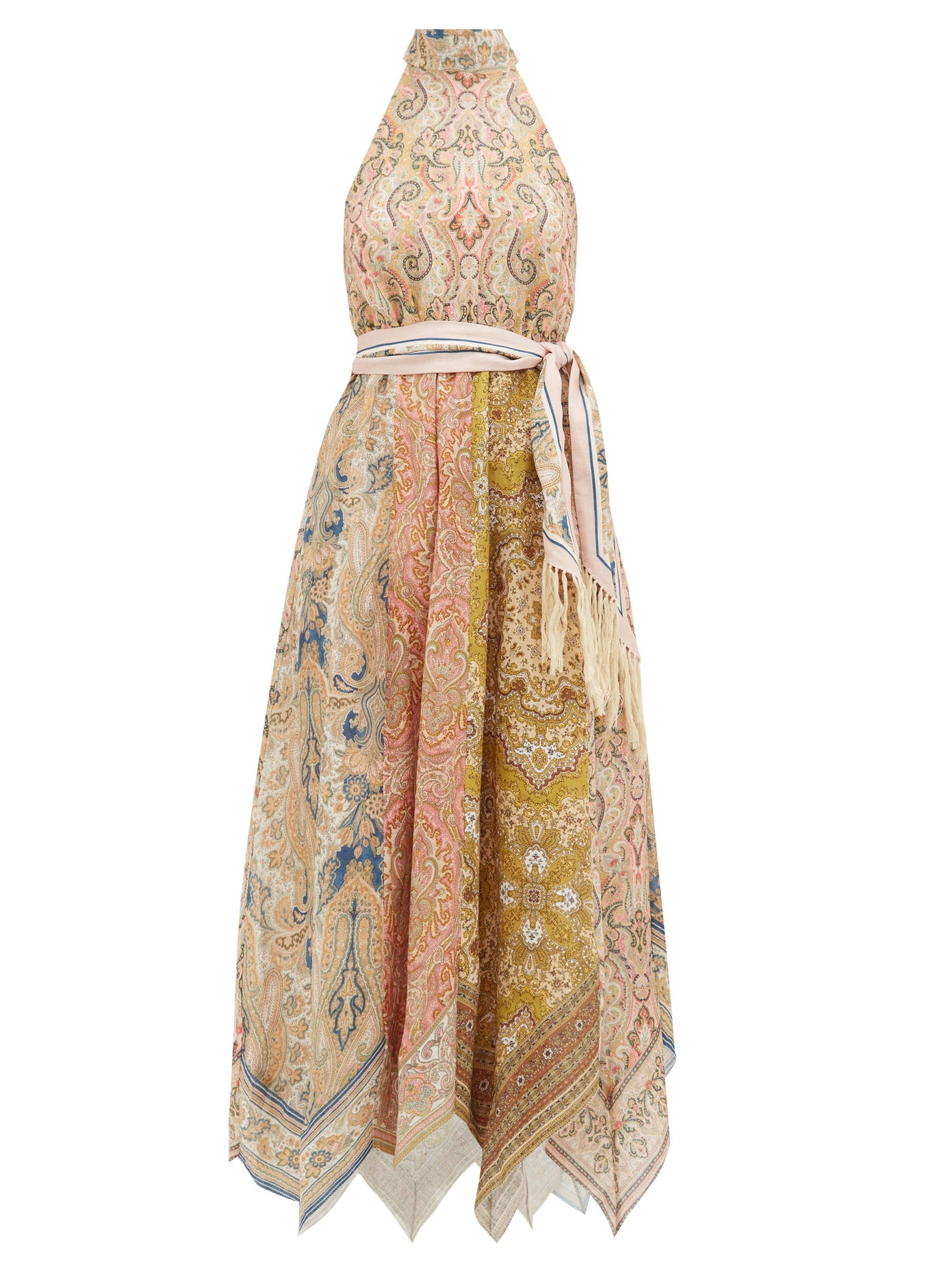 ZIMMERMANN Freja Halterneck Paisley-Print Linen Dress | endource ZIMMERMANN Freja Halterneck Paisley-Print Linen Dress | endource